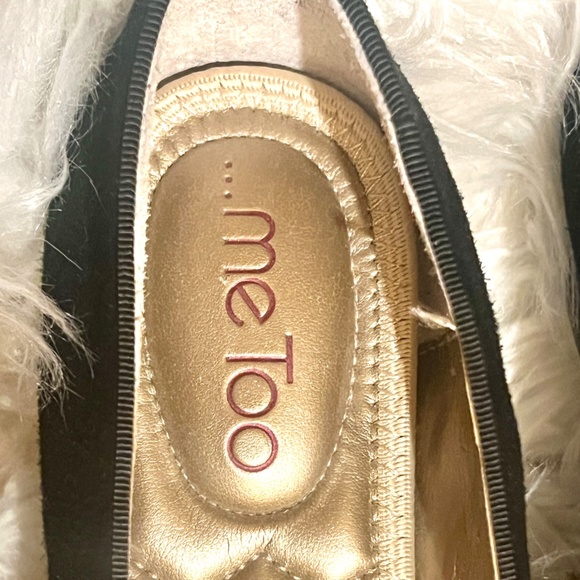 Me Too Black Suede with Gold-Studded Fleur de Lis Smoking Flats! So Chic! Sz. 8M - Picture 4 of 8